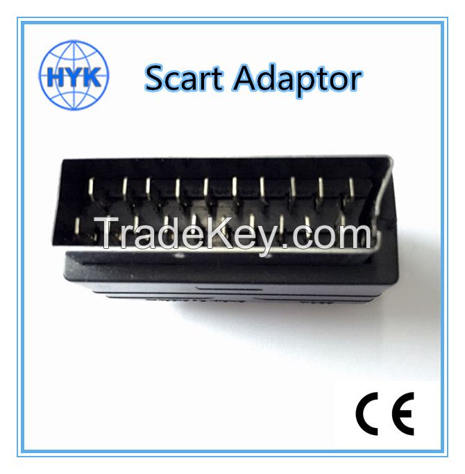 Scart adaptor/connector 21 pin scart plug with switch