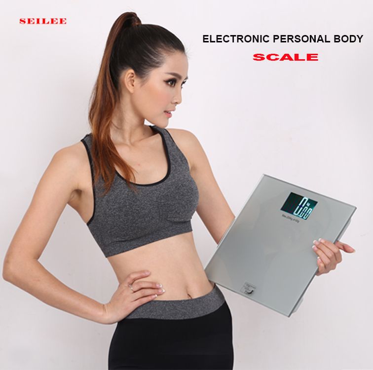 200kg 8mm Tempered Glass with backlit Big LCD  Peronal Body Health Scale