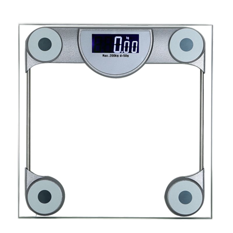 Clear Glass Platform 200kg Backlit Screen Digital Personal Scale  Hotel Scale