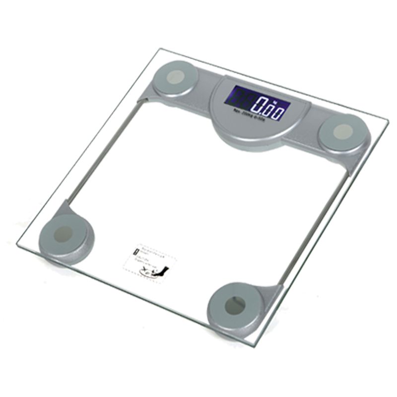 Clear Glass Platform 200kg Backlit Screen Digital Personal Scale  Hotel Scale