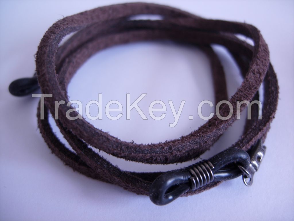 eyeglass brushed suede leather cord lanyard string eyewear retainer