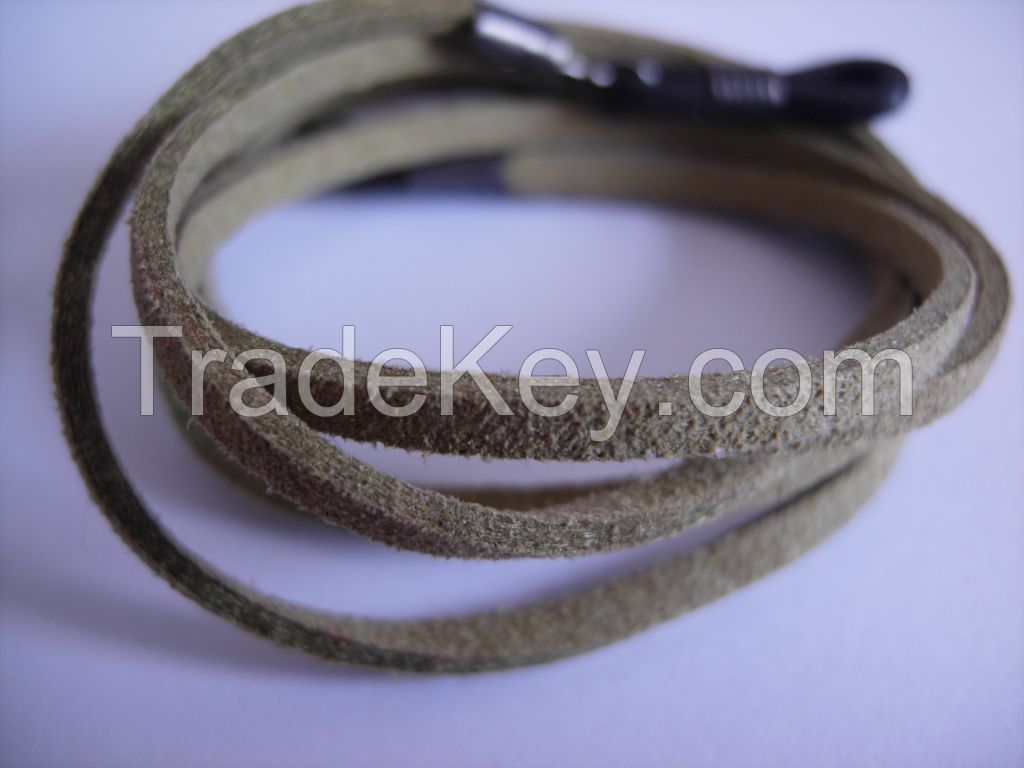 eyeglass brushed suede leather cord lanyard string eyewear retainer