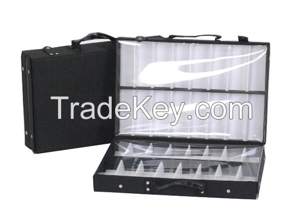 eyeglass double tray sample bag display storage box suitcase eyewear brief case tray with dividers sample carring bag