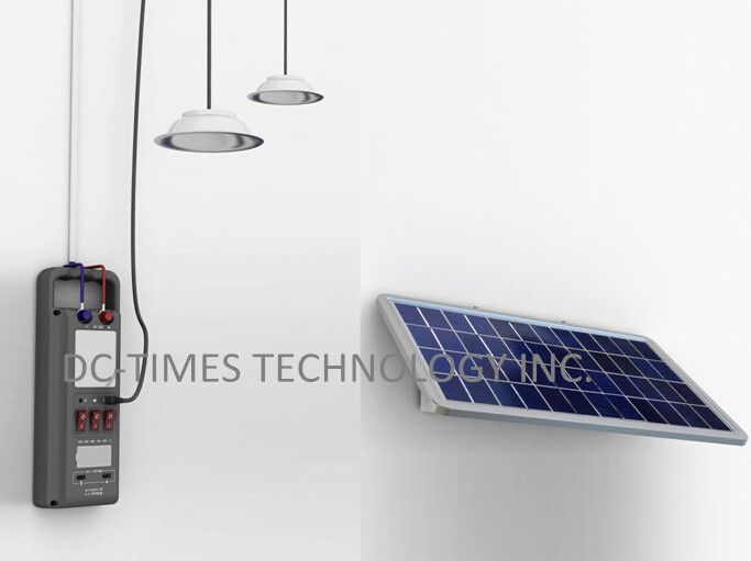 solar energy system, 10w home system, 2 lamps, 1 inside led