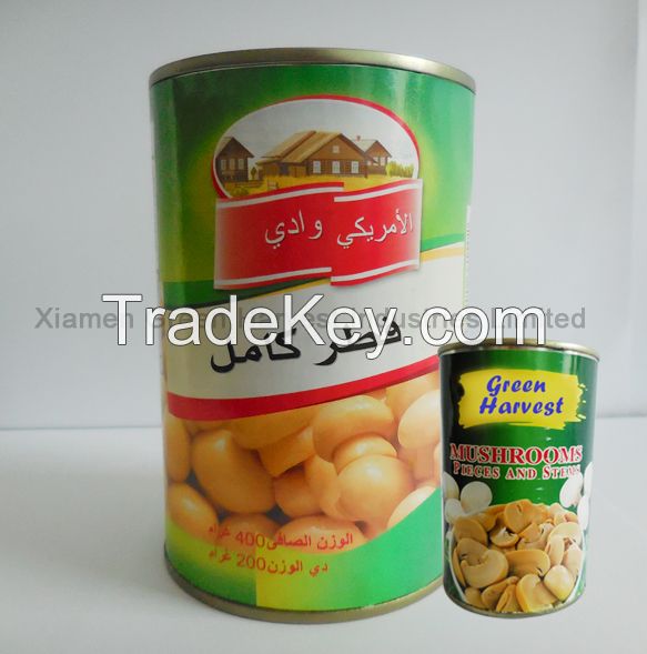 Canned Mushroom  whole/pns in brine made in china factory