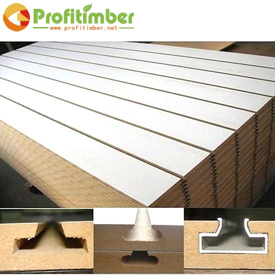 Factory Supply Melamine MDF Slatwall with Aluminium Hook Inserts for Shop