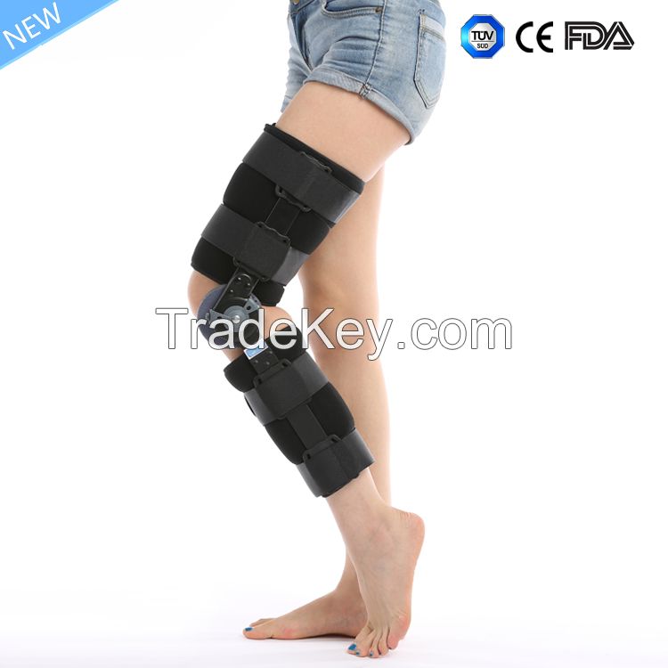 ROM orthopedic leg brace knee support adjustable hinged knee brace