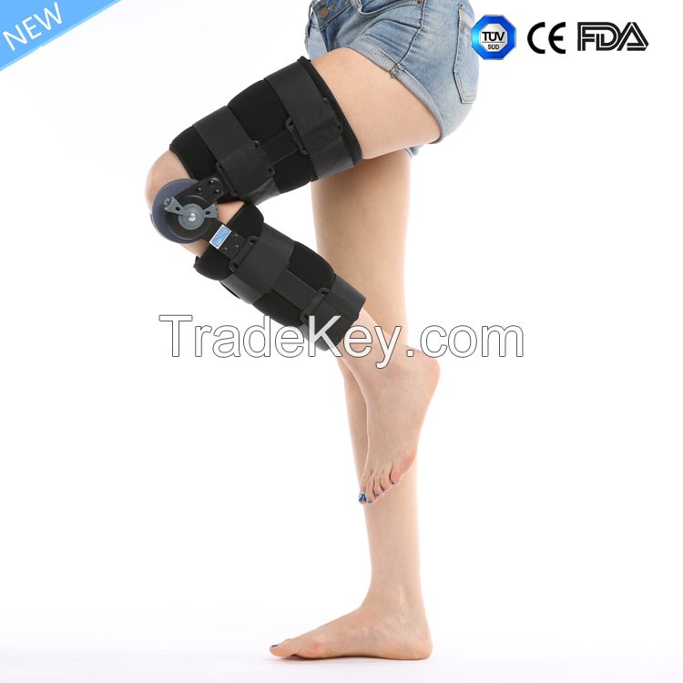 ROM orthopedic leg brace knee support adjustable hinged knee brace