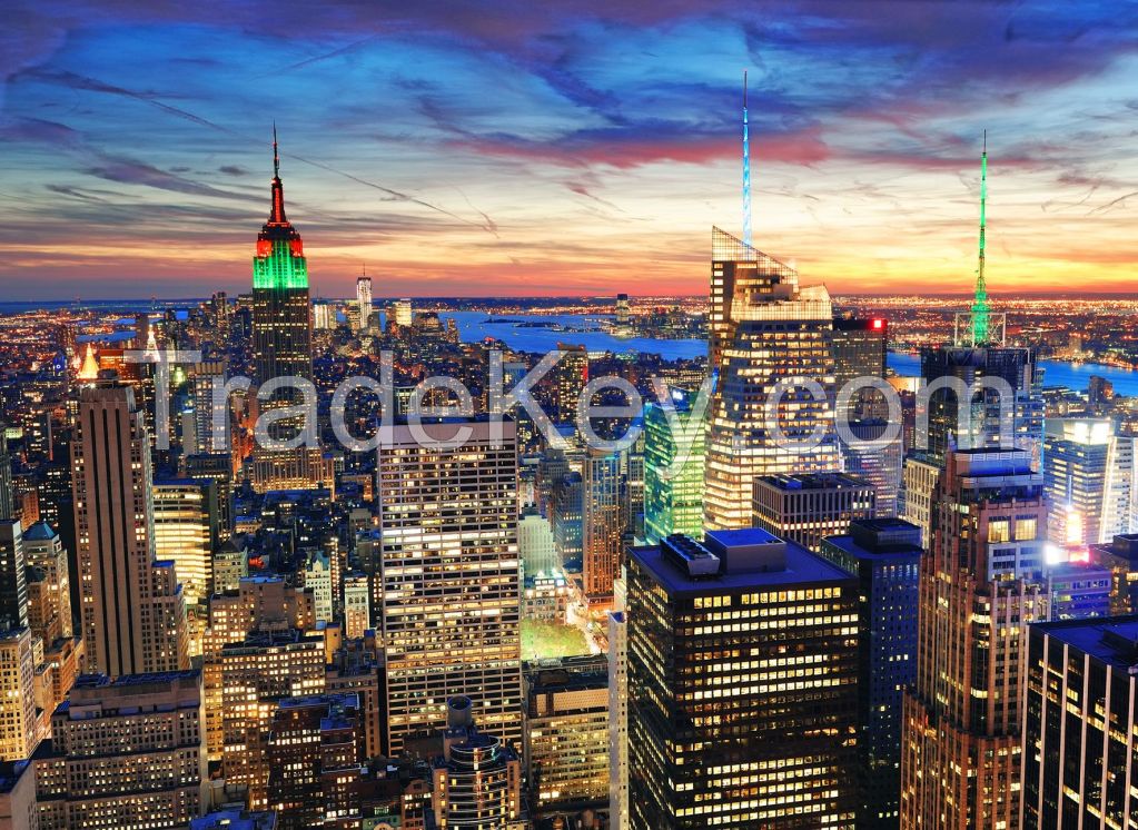 Wall Mural: New York City at Dusk, Self-adhesive, 272 cm X 198 cm