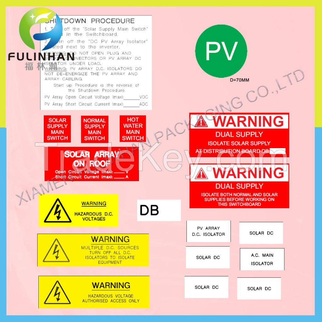 Solar Label Kits For PV System