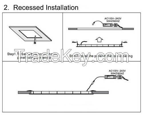 600*600 mm dimmable LED flat panel light with no flicker