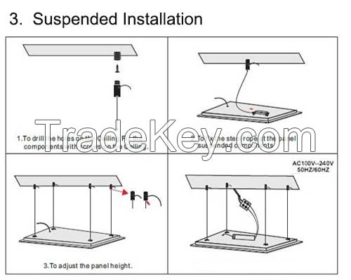 600*600 mm dimmable LED flat panel light with no flicker