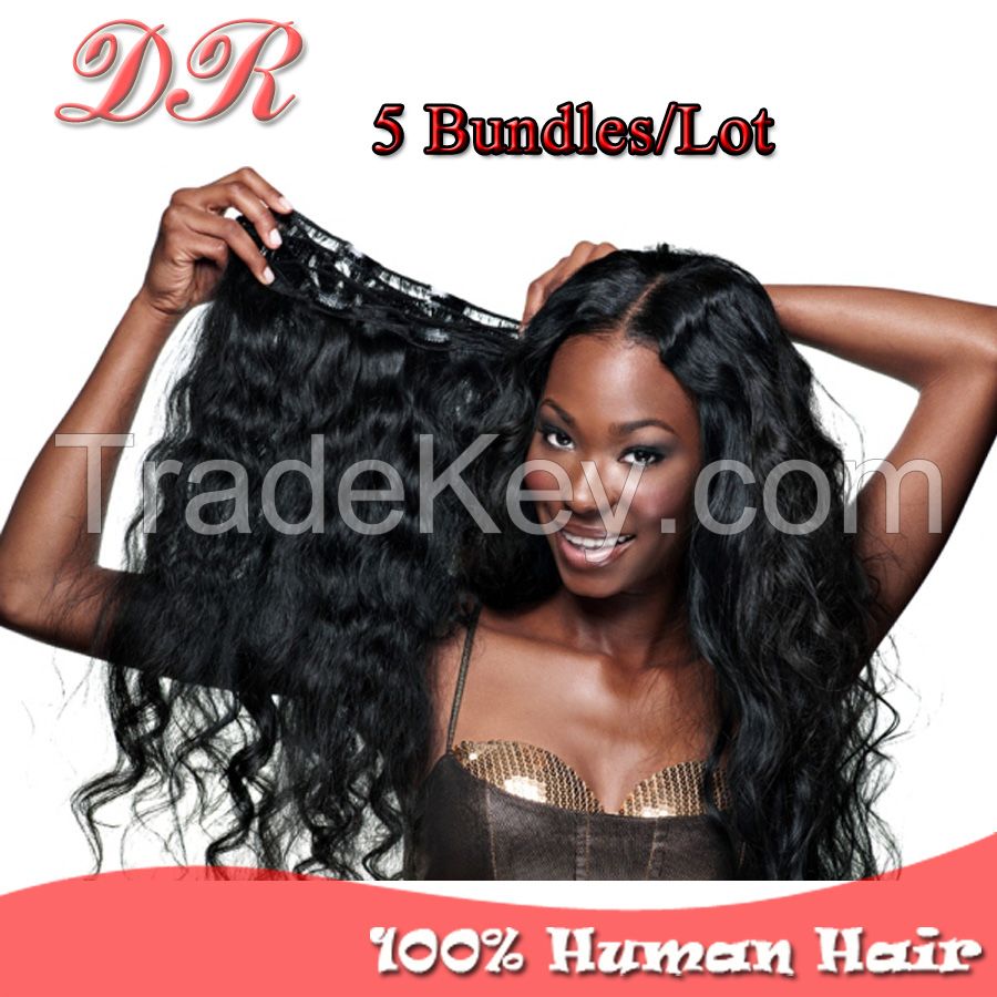 6A Malaysia Virgin Hair Body Wave Human Hair Extension Rosa Hair Products Human Hair Weave5Pcs/lot Natural Color Double Weft