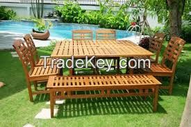 Dinning Set - 8 pieces - wooden furniture - garden set