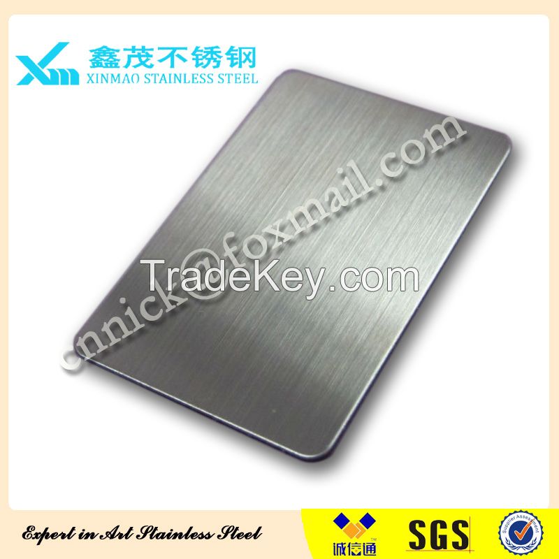 1219*2438mm SUS304 0.6mm color stainless steel sheet with hairline finish for Elevator decoration Made in China