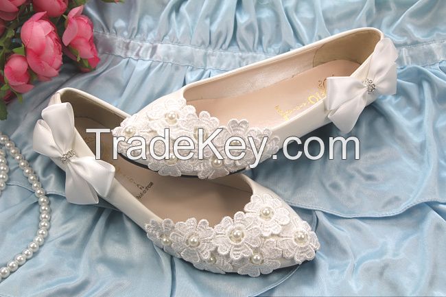 Wedding Shoes, Lace Bridal Shoes, Flat Lace Bridal Shoes, Pearl Bridal Shoes, Bridesmaid Shoes, Beaded Lace Shoes, Crystal Lace Shoes