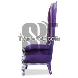 Absolom Roche Chair - Silver &amp; Aubergine Faux Suede