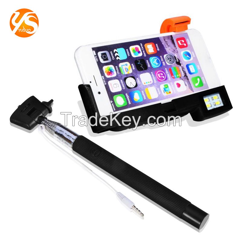 LED light Selfie Stick, For 3.5mm Wire selfie stick and Bluetooth selfie stick