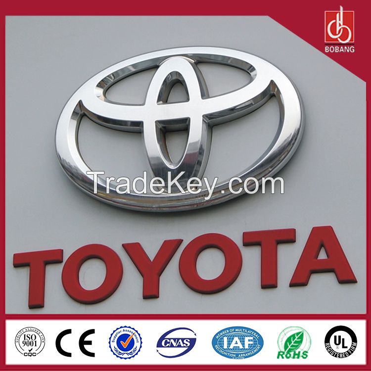 China Customized Car Store Used Laser Engraved ABS Acrylic Car Logo / LED light laser car logo 