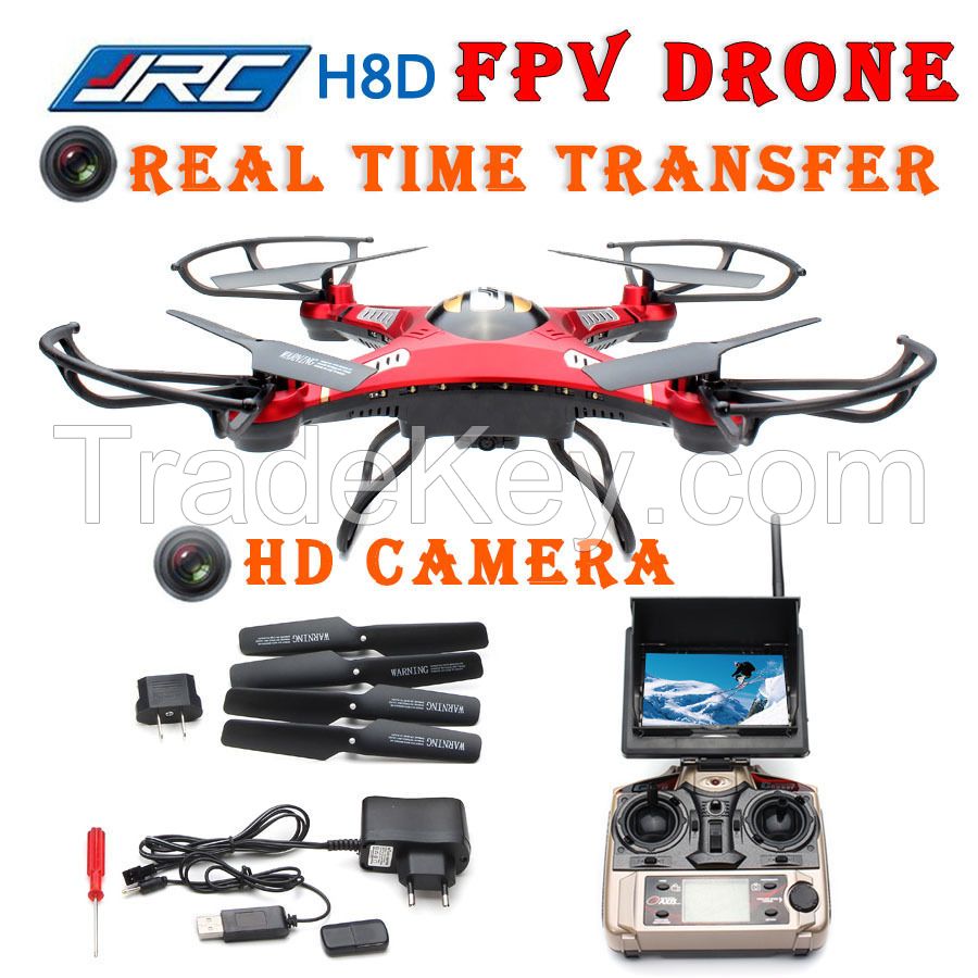 FPV JJRC Red H8D 6-Axis Gyro RC RTF Quadcopter Drone 5.8G HD Camera + Monitor