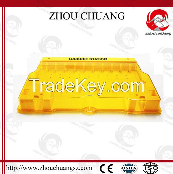 Yellow Color PMMA Material 14-Lock Lockout Station (ZC-S111)