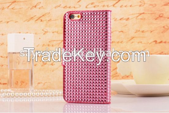 Full Diamond shaped plastic bead wholesale flip phone case for iphone 5/5s