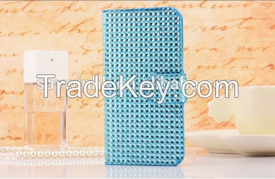 Full Diamond shaped plastic bead wholesale flip phone case for iphone 5/5s