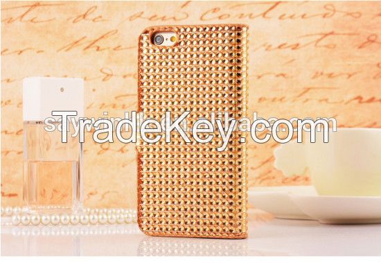 Full Diamond shaped plastic bead wholesale flip phone case for iphone 5/5s