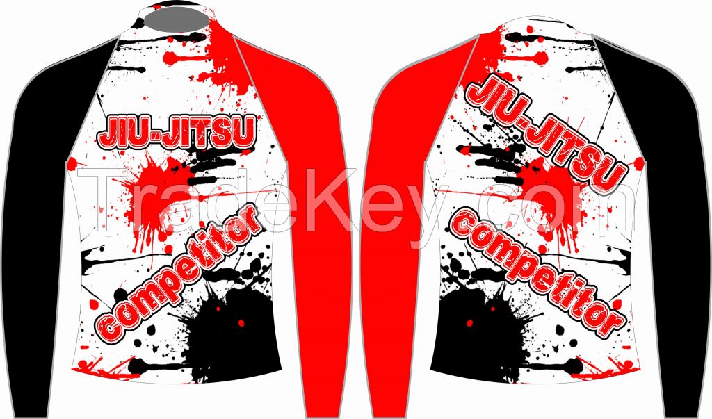 Custom men's sublimation mma rash guard