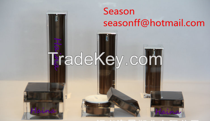 Luxury Acrylic airless pump bottles Square acrylic lotion bottles