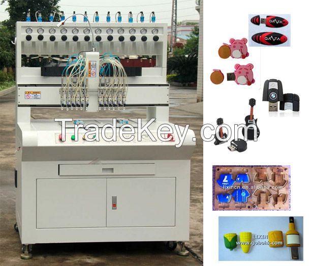 liquid filling machine with 5 colors making PVC shoe keychain