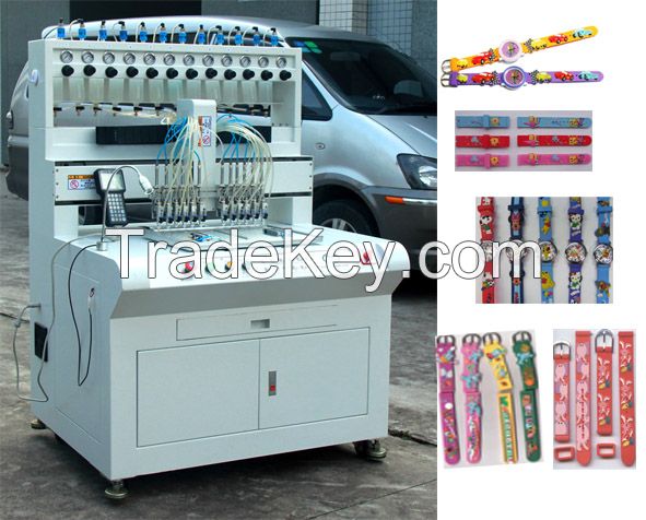 liquid filling machine with 5 colors making PVC shoe keychain