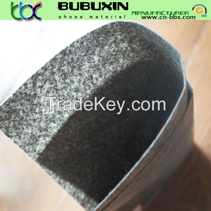 Nonwoven imitation leather for shoe lining