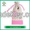 Promotional lovely style Jute Drawstring Bag