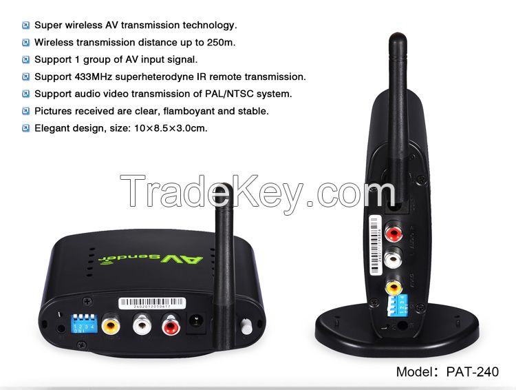 Hot Sale Excellent Quality PAT-240 2.4GHz Wireless Audio Video Sender and Receiver Wireless TV FM Transmitter