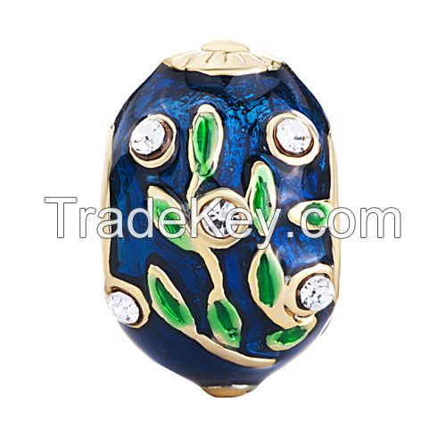 hand enameled metal Easter Faberge egg beads for charms bracelet