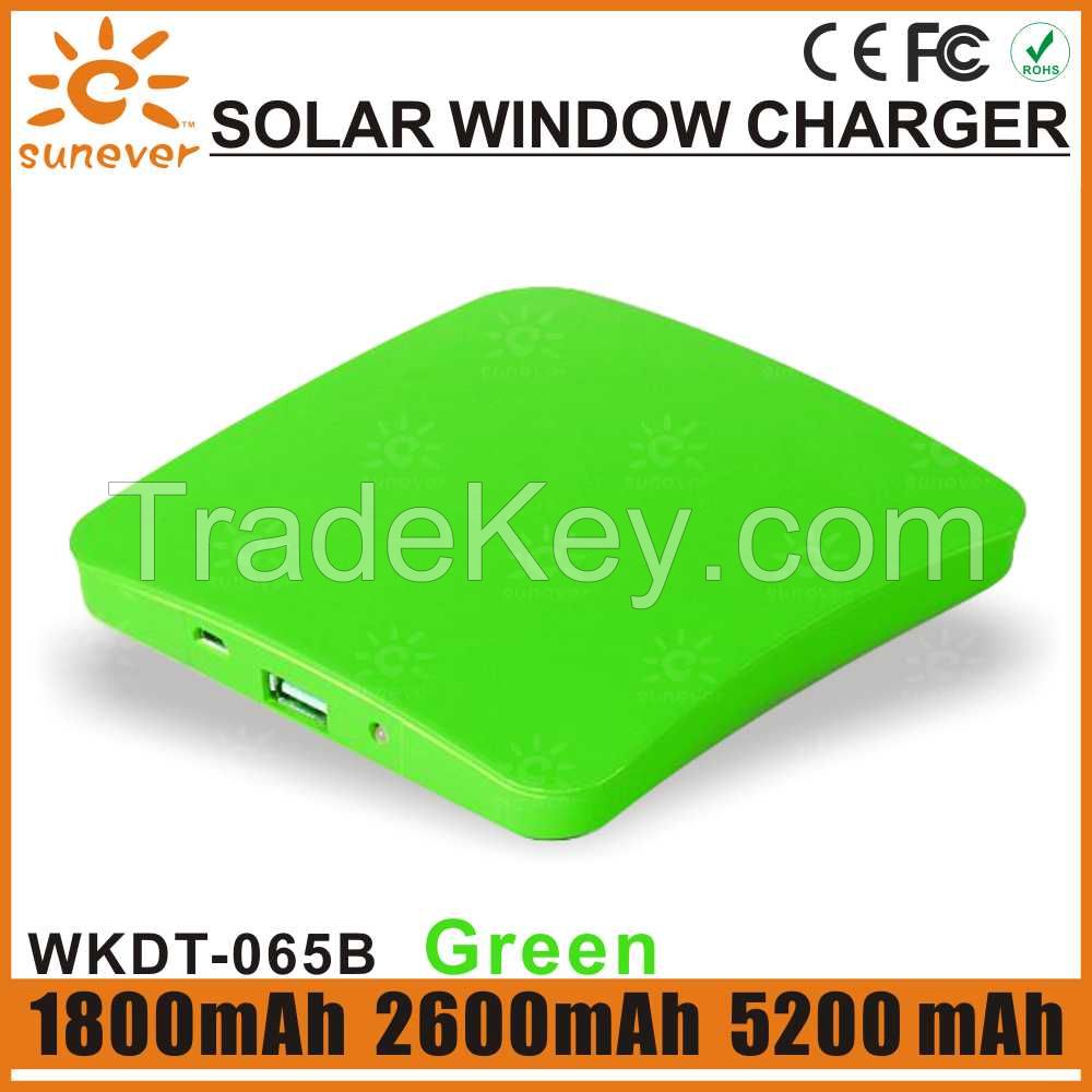 1800mAh/ 2600mAh/5200mAh factory cheap price portable solar window charger/solar charger window/window solar charger