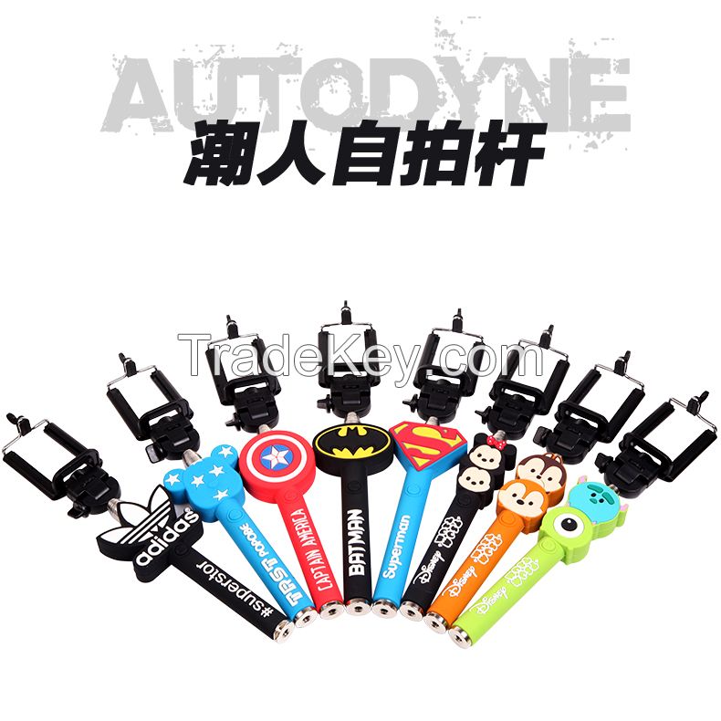 3D cartoon monopod selfie stick for action camera