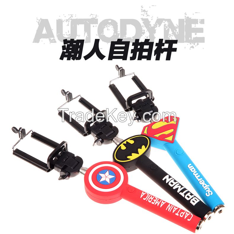 3D cartoon monopod selfie stick for action camera