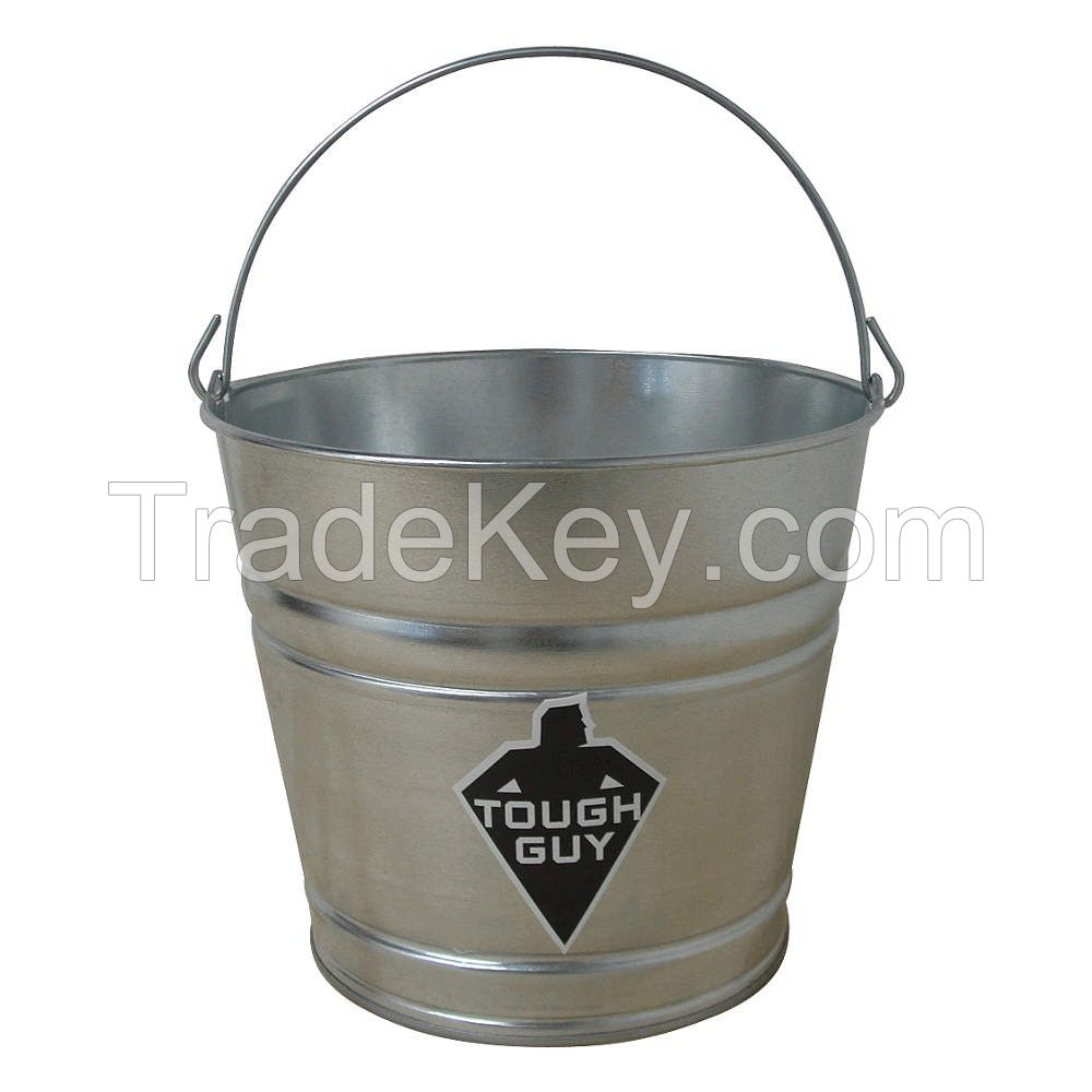 TOUGH GUY 2MPE6 Mop Bucket 10 Qt Silver Galvanized Steel TOUGH GUY 2MPE6