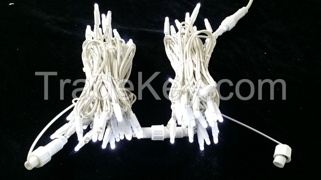 230V LED rubber cable string light IP44 with white LED