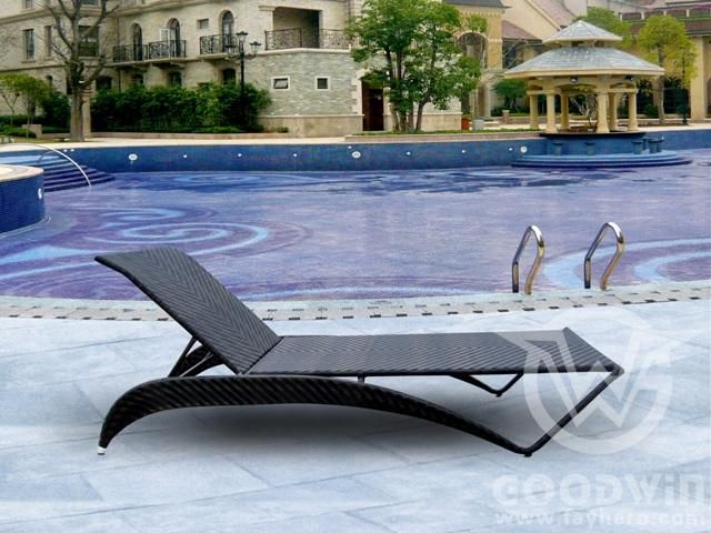 GW3274-L1 outdoor furniture rattan woven pool furniture chaise lounge