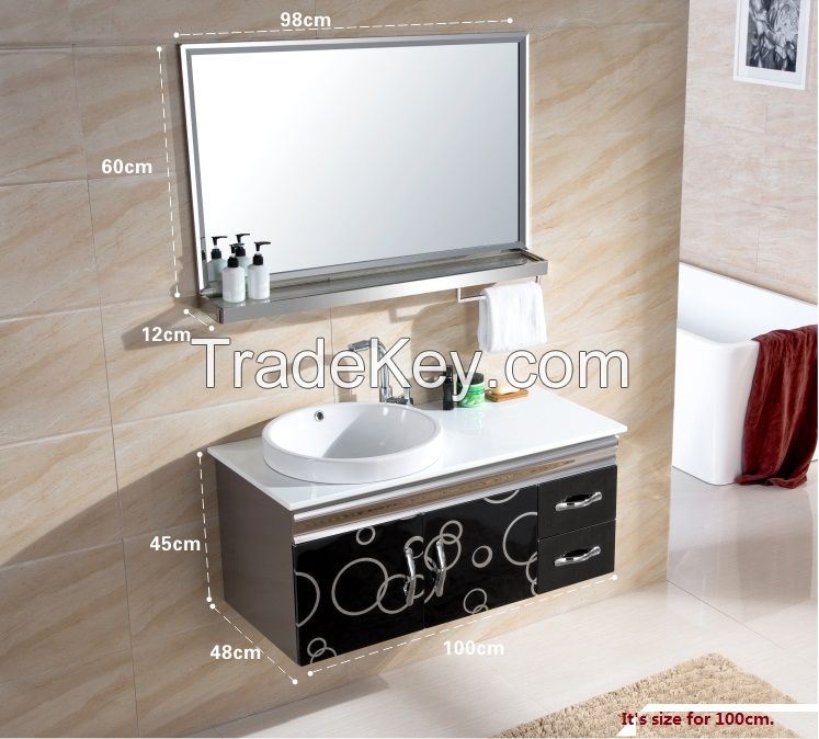 304 stainless steel bathroom vanity in three rings pattern modern fashtion style