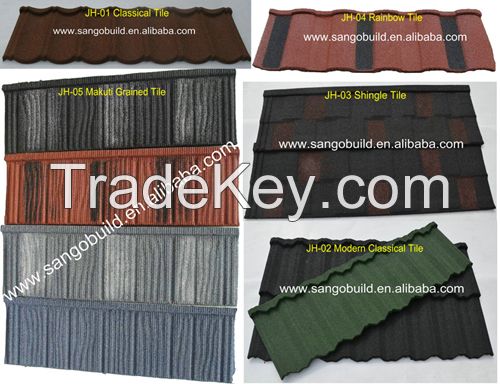 colorful stone coated metal roofing shingle