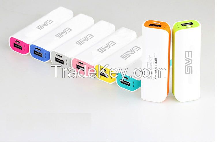 High quality 2600mAh colourful power bank, fashionable mini mobile power supply