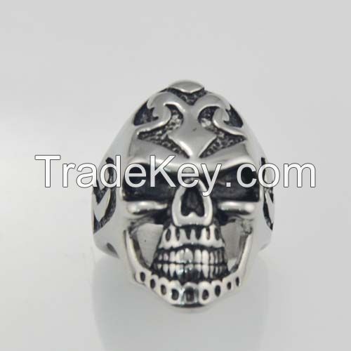 punk white Zircon cube eye Fashion Skull 