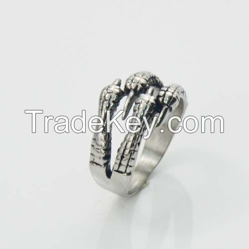 Stainless steel punk white Fashion Skull Biker Ring Jewelry