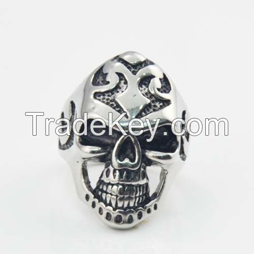 punk white Zircon cube eye Fashion Skull 