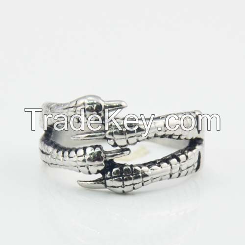 Stainless steel punk white Fashion Skull Biker Ring Jewelry