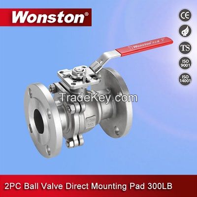 High Quality 2PC Ball Valve Flanged End with Mounting Pad DIN Ball Valve Pn16/Pn40